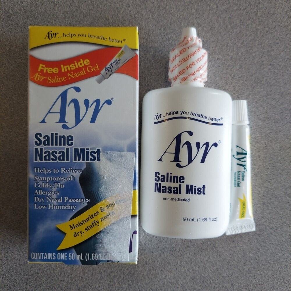 Ayr Saline Nasal Mist Moisturizes & Soothes Dry Stuffy Nose Gluten Free 1.69 oz